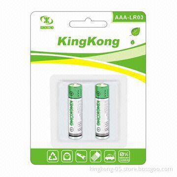 AAA Lr03 Alkaline Batteries with 130mins Blister Card
